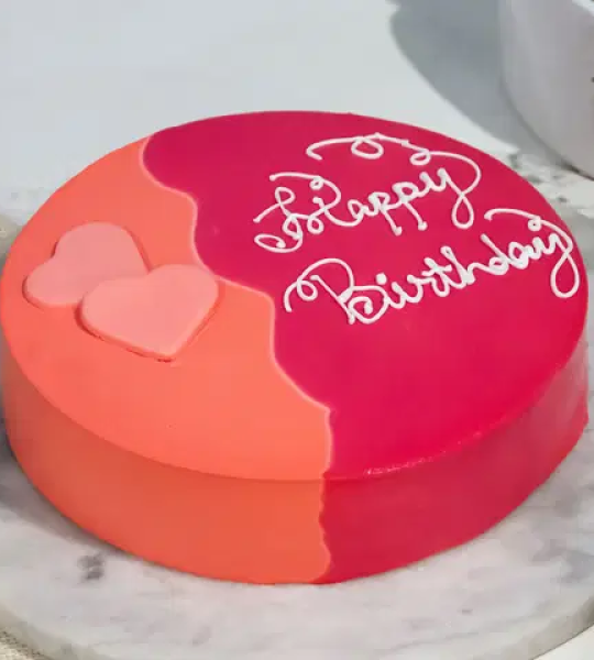 Pink & Orange Red Velvet Cake