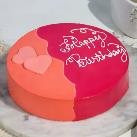 Pink & Orange Red Velvet Cake